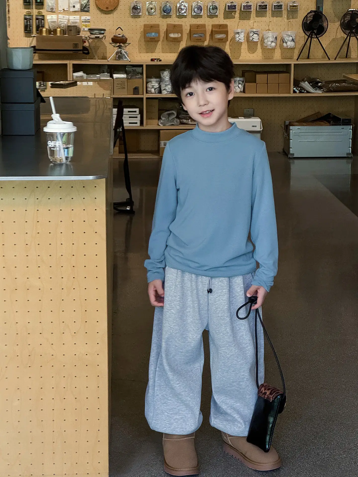 Boys Blue Long Sleeve T-Shirt for Kids Winter Base - Image 6