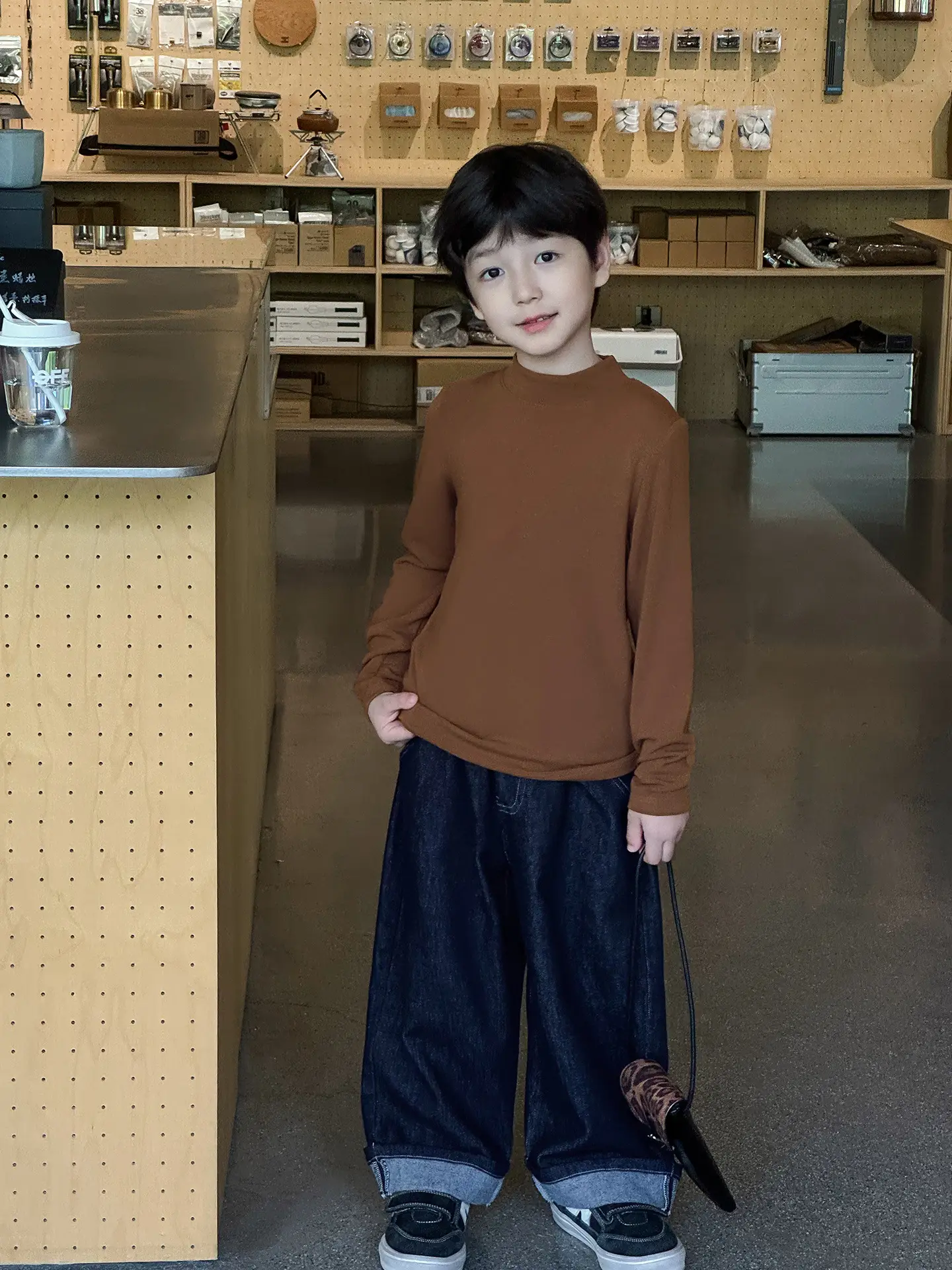 Boys Blue Long Sleeve T-Shirt for Kids Winter Base - Image 8