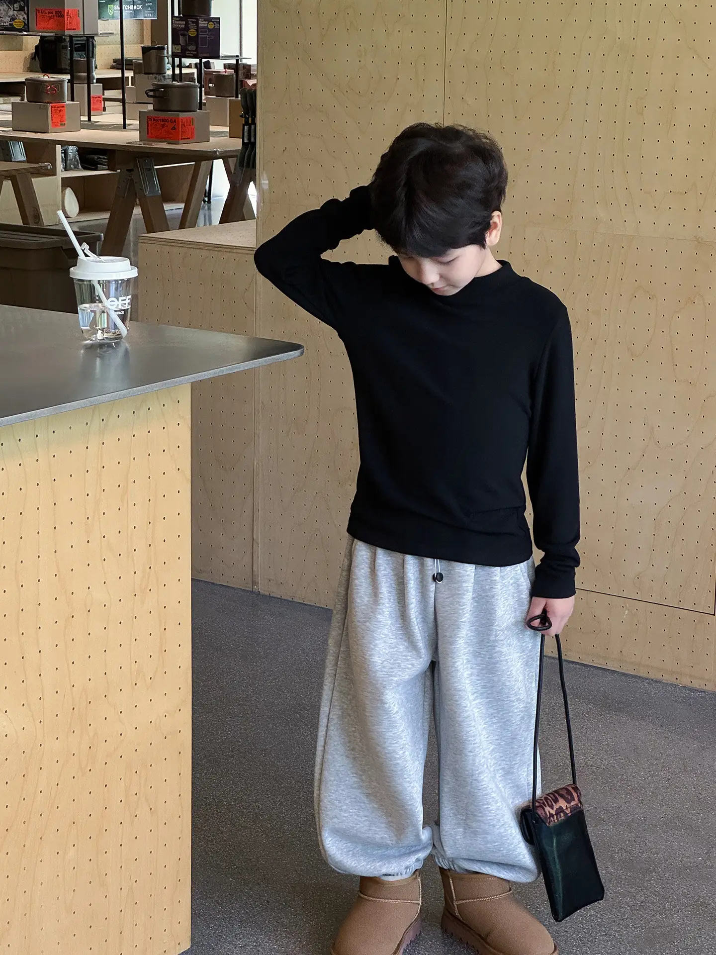 Boys Blue Long Sleeve T-Shirt for Kids Winter Base - Image 9
