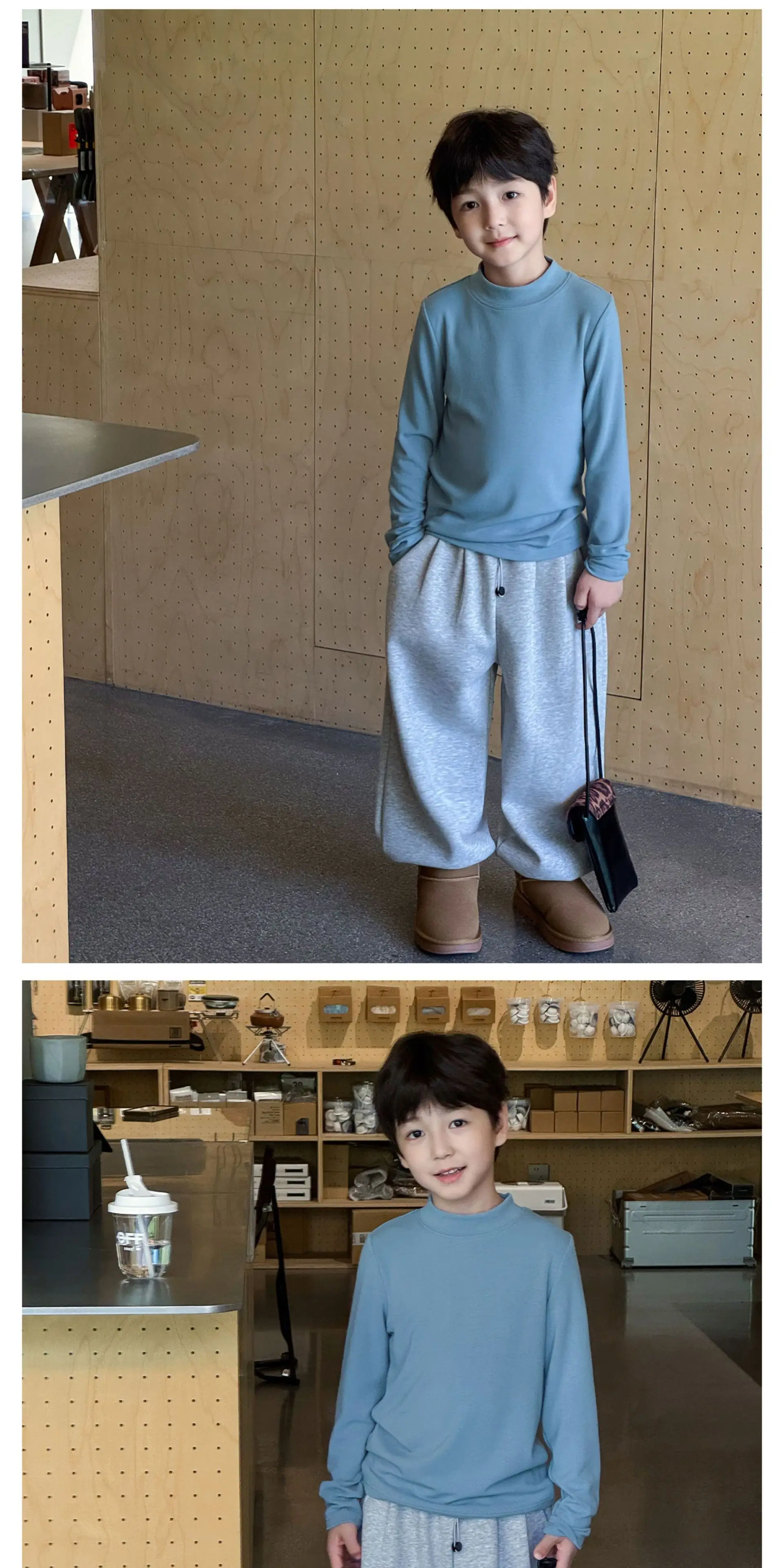 Boys Blue Long Sleeve T-Shirt for Kids Winter Base — feature 26