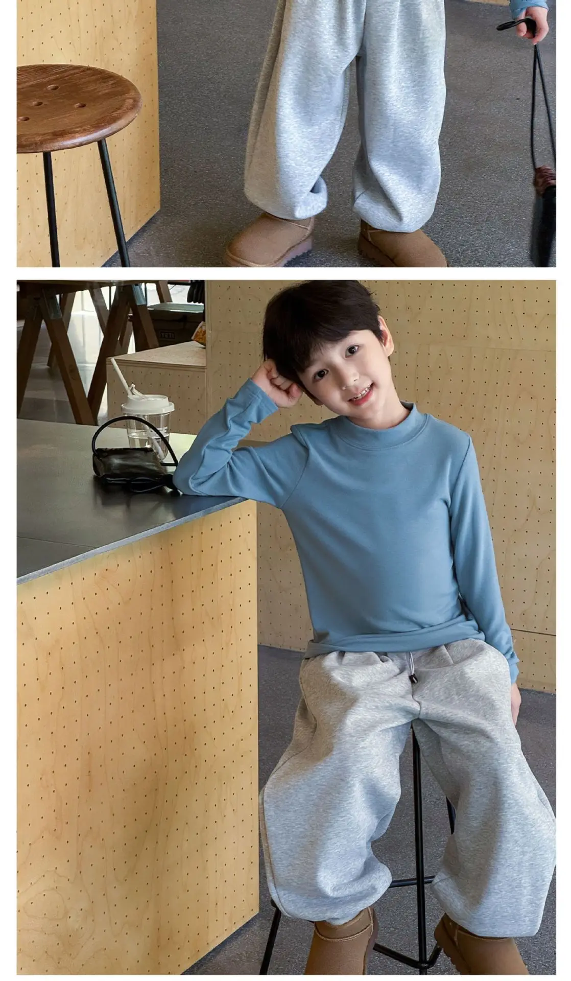 Boys Blue Long Sleeve T-Shirt for Kids Winter Base — feature 29