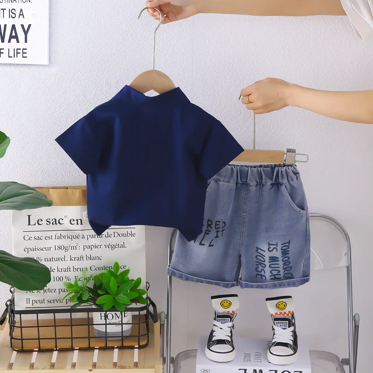 Foreign Trade Boys Blue Short Sleeve T-Shirt Summer 2026 - Image 4