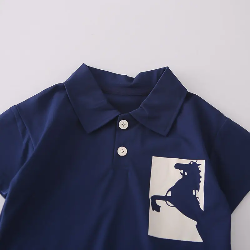Foreign Trade Boys Blue Short Sleeve T-Shirt Summer 2026 — feature 5