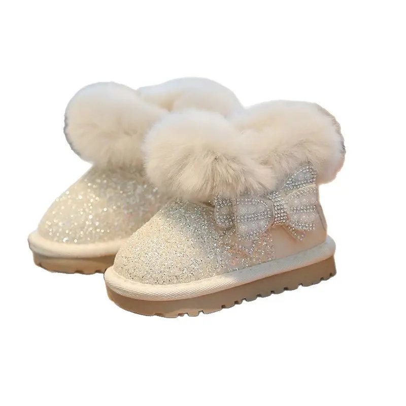 Baby Girl Fleece Lined Snow Boots Warm Winter Shoes