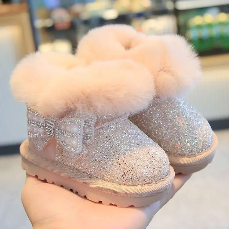 Baby Girl Fleece Lined Snow Boots Warm Winter Shoes — feature 1