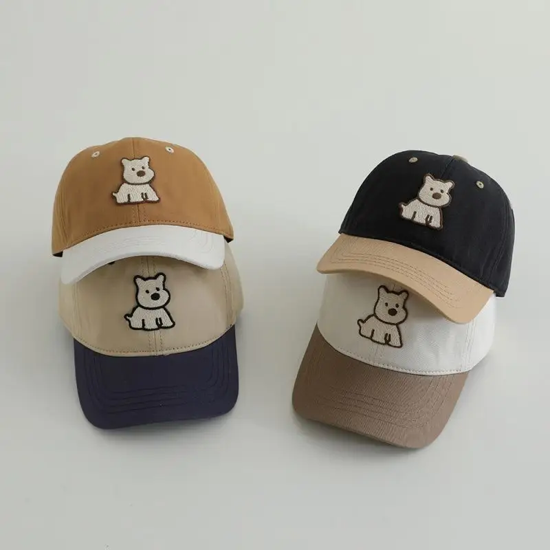 Red White Puppy Embroidered Baseball Cap for Boys Girls — feature 4