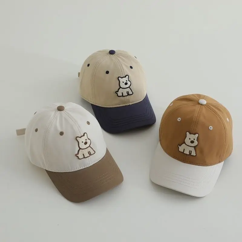 Red White Puppy Embroidered Baseball Cap for Boys Girls — feature 5