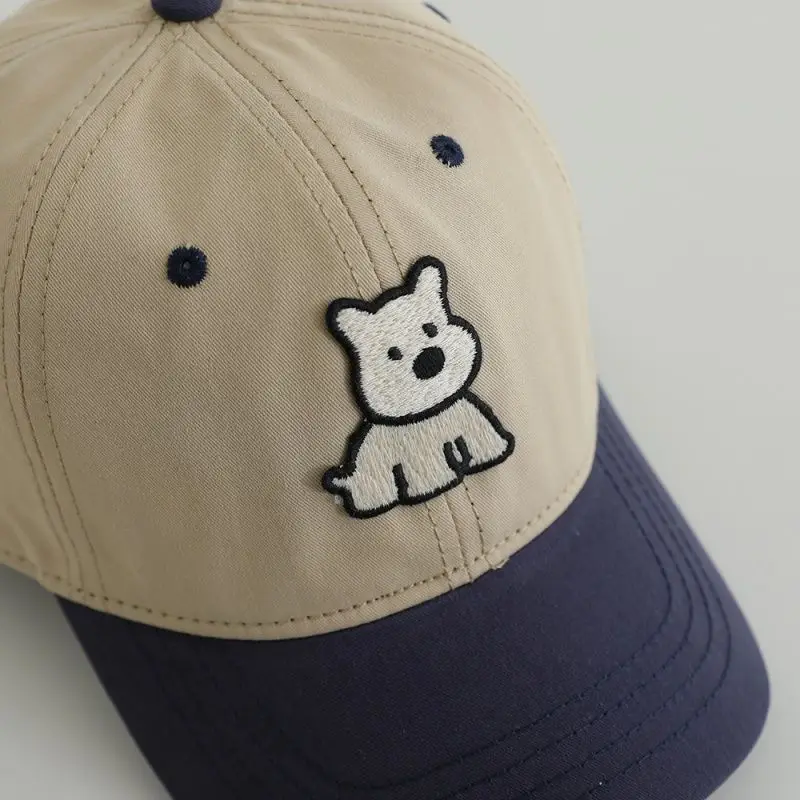 Red White Puppy Embroidered Baseball Cap for Boys Girls — feature 8