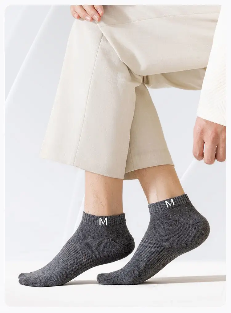Xinjiang Cotton Pure Cotton Unisex Business Sweat-Absorbent Breathable All-Cotton Anti-Odor Socks Sports Short Socks Solid Color Men's Cotton Socks — feature 18