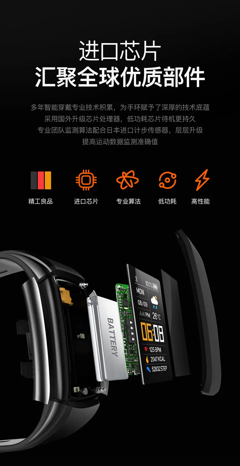 Huaqiangbei Black Technology C5S Smart Bracelet Ios Mobile Phone Suitable for Sports Heart Rate Jumping Blood Oxygen C6T Men's and Women's Watch — feature 5