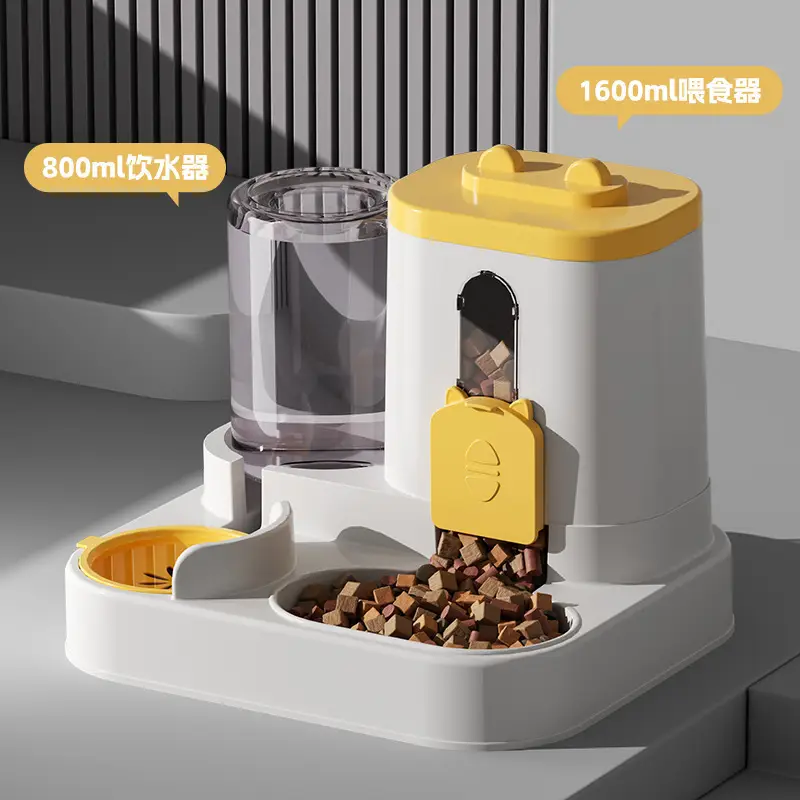 Cross-Border Cat Dry and Wet Separation Dog Bowl and Cat Basin Two-In-One Automatic Feeding and Water Dispenser Pet Supplies