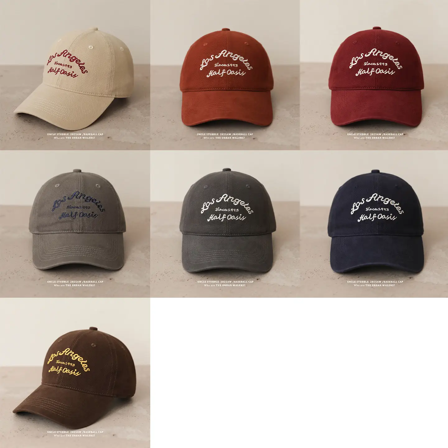 2025 Men's Beige Letter Embroidered Cap — feature 1
