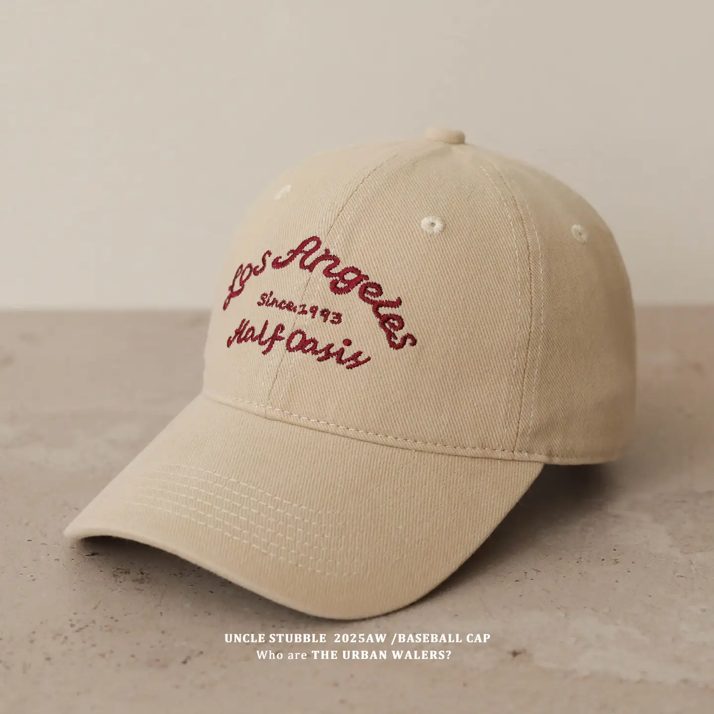 2025 Men's Beige Letter Embroidered Cap — feature 2