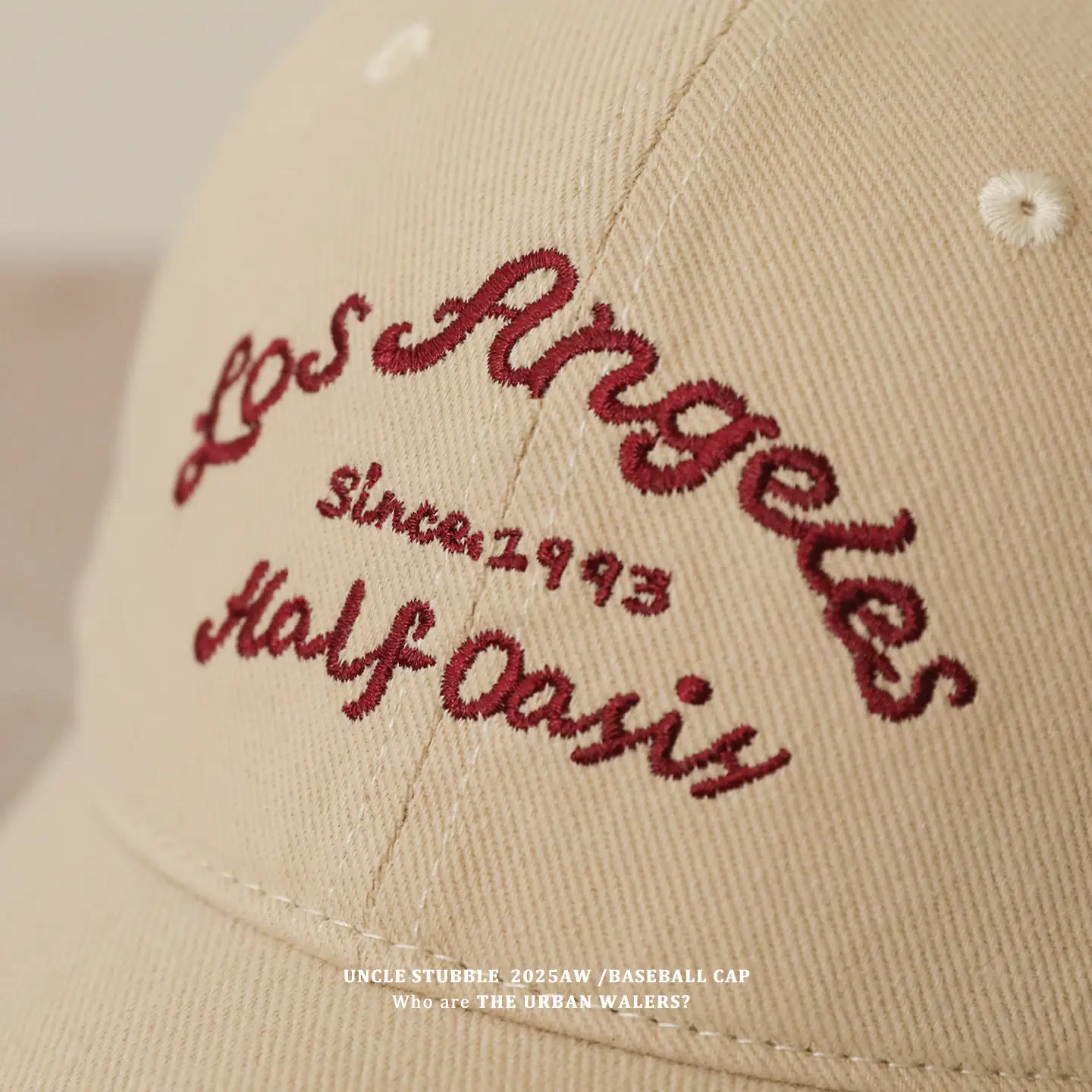 2025 Men's Beige Letter Embroidered Cap — feature 3