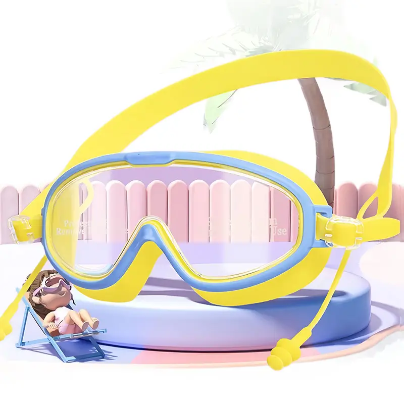 Children's Swimming Goggles Waterproof and Anti-Fog High-Definition Large Frame Adult Swimming Goggles Professional Diving Cap Baby Eye Goggles