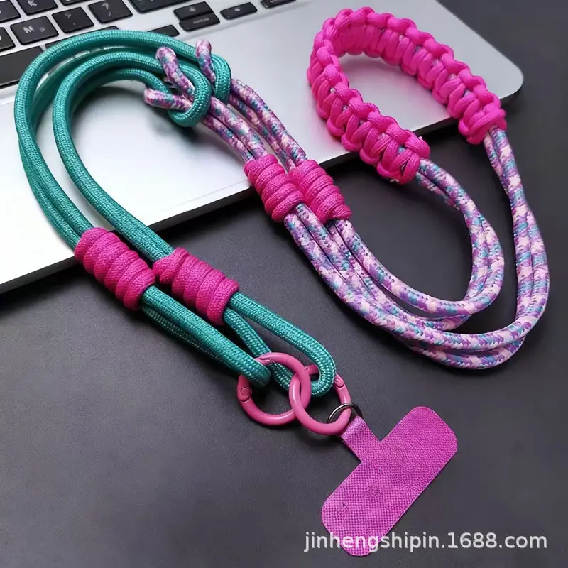 Long Mobile Phone Lanyard, Cross-Body, Multifunctional Hand Chain, Men's and Women's Outdoor Mountaineering Thickened Hanging Neck Shell, Strong