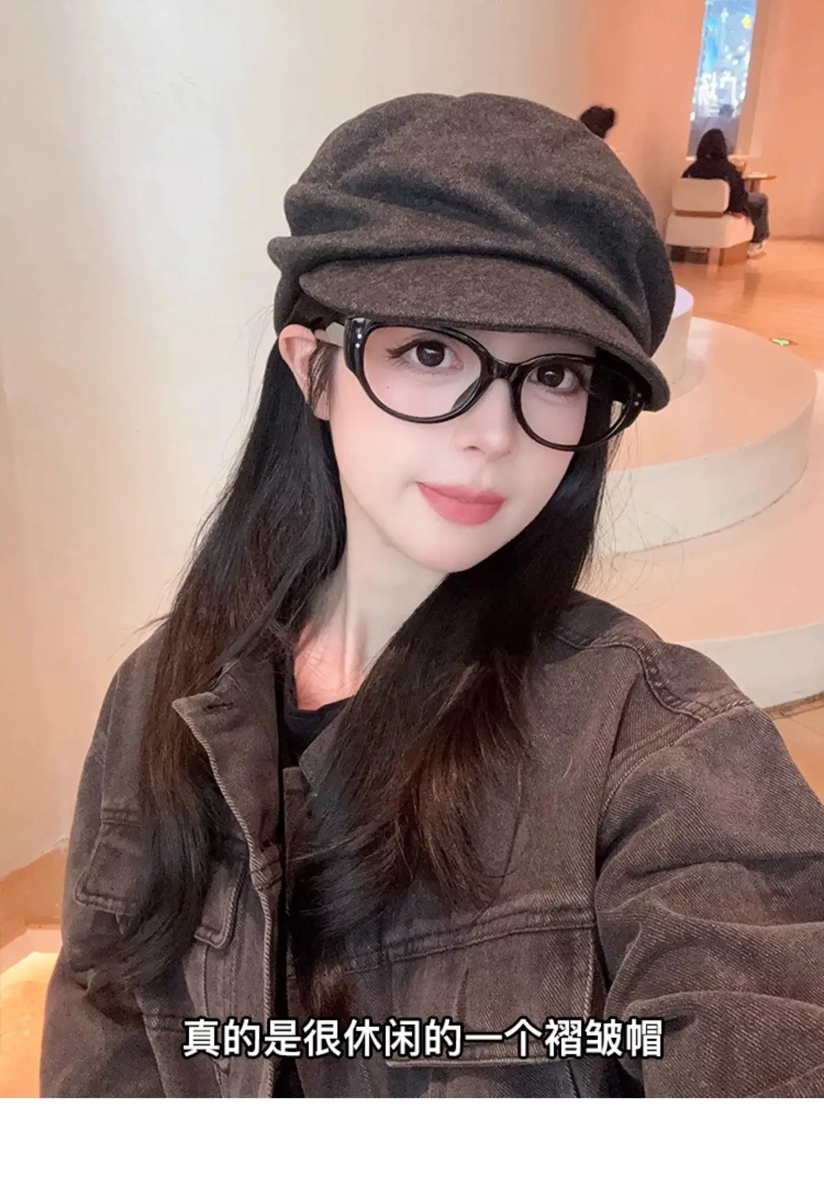 Wool Blend Flat-Top Hooded Beret for Women Autumn Winter — feature 1