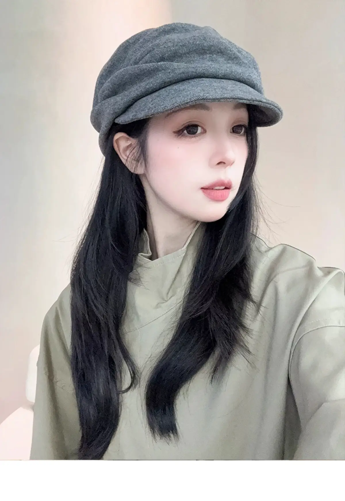 Wool Blend Flat-Top Hooded Beret for Women Autumn Winter — feature 3