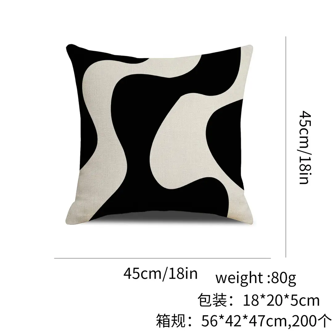 Black & White Geometric Pillow Covers for Home Decor - Image 10