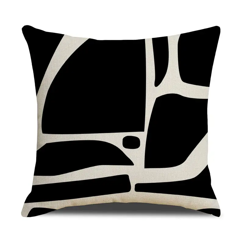 Black & White Geometric Pillow Covers for Home Decor - Image 3