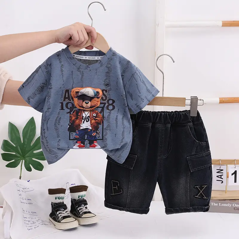 Boys Cartoon T-Shirt Shorts 2026 Summer Set - Image 3