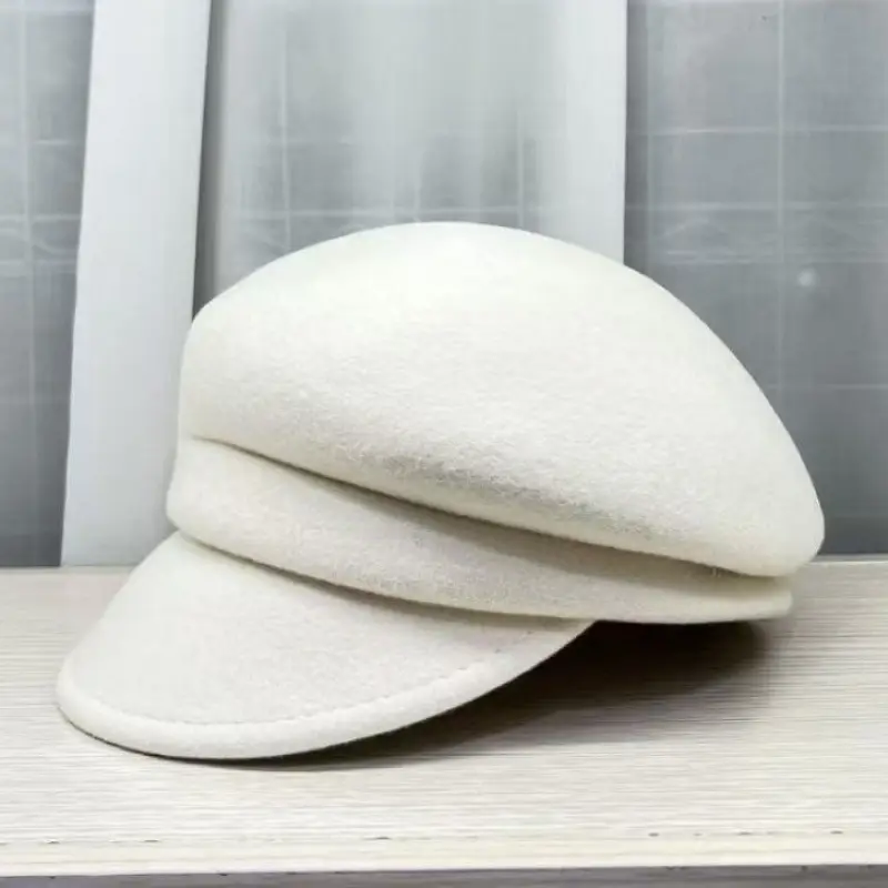 Japanese Wool Cap Beige Short Bristle - Image 3