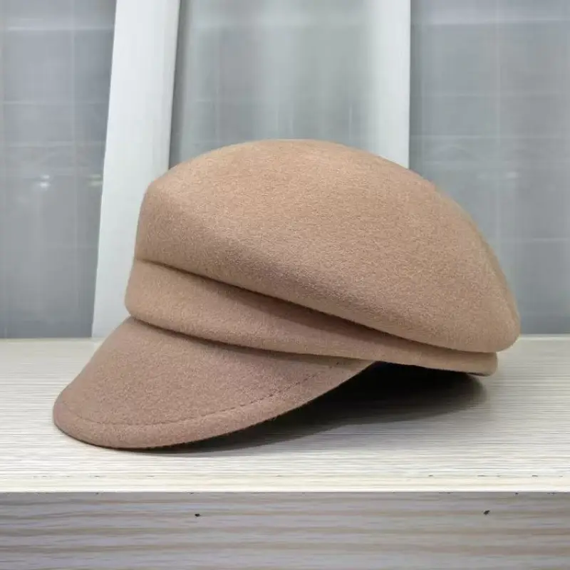Japanese Wool Cap Beige Short Bristle - Image 2