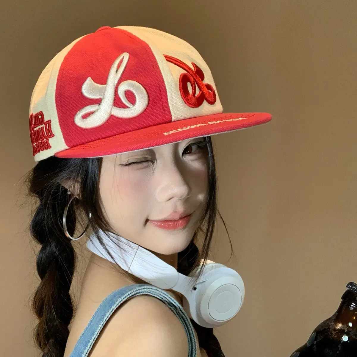 Women Retro Embroidered Baseball Cap with Large Head Circumference - Image 6