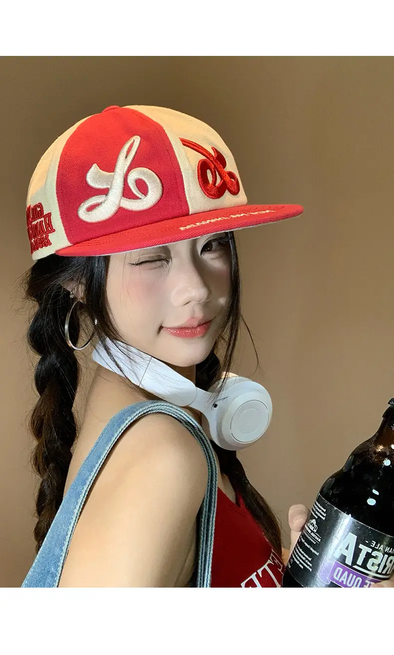 Women Retro Embroidered Baseball Cap with Large Head Circumference — feature 10