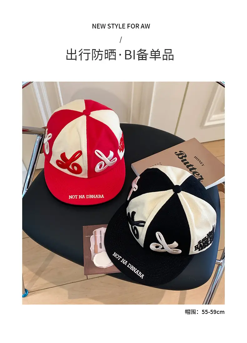 Women Retro Embroidered Baseball Cap with Large Head Circumference — feature 2
