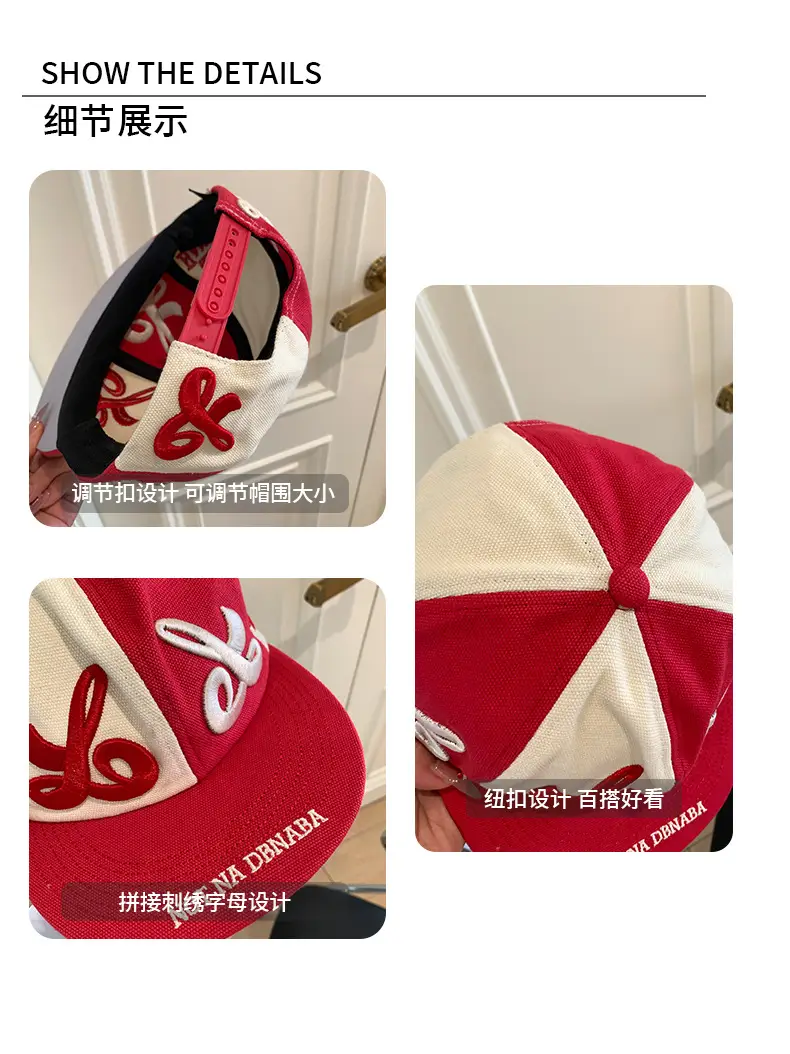 Women Retro Embroidered Baseball Cap with Large Head Circumference — feature 3