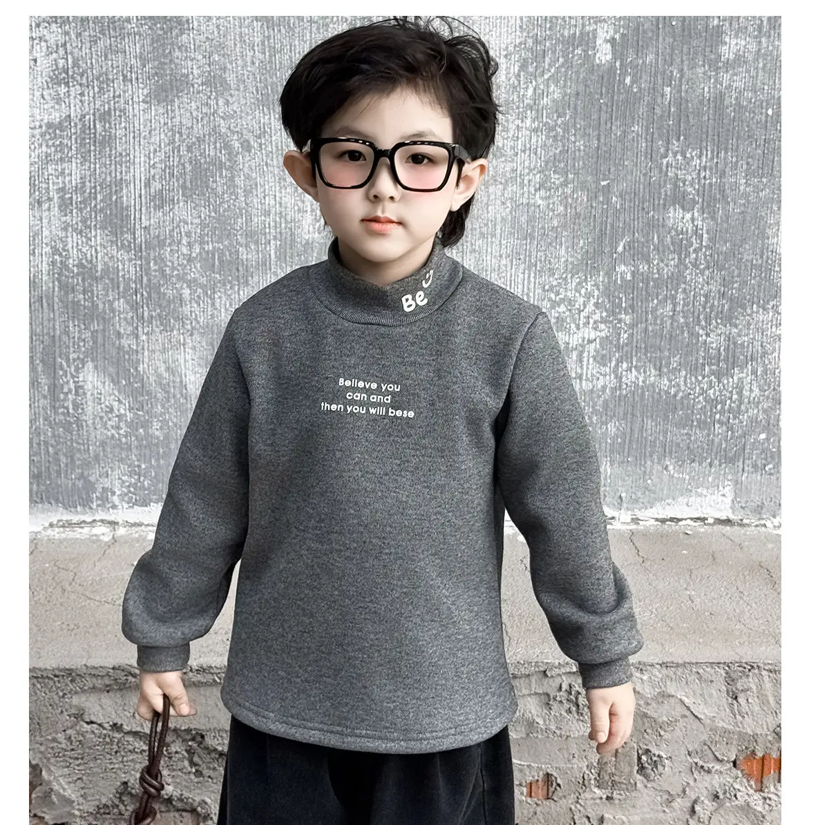 0234 Boys Velvet T-Shirt Grey Elastic Inner Wear — feature 30