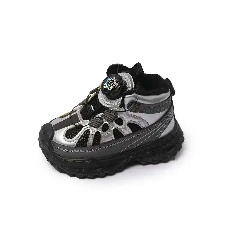 Baby Winter Velvet Shoes Black White Soft Soled