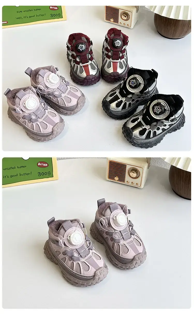Baby Winter Velvet Shoes Black White Soft Soled — feature 7