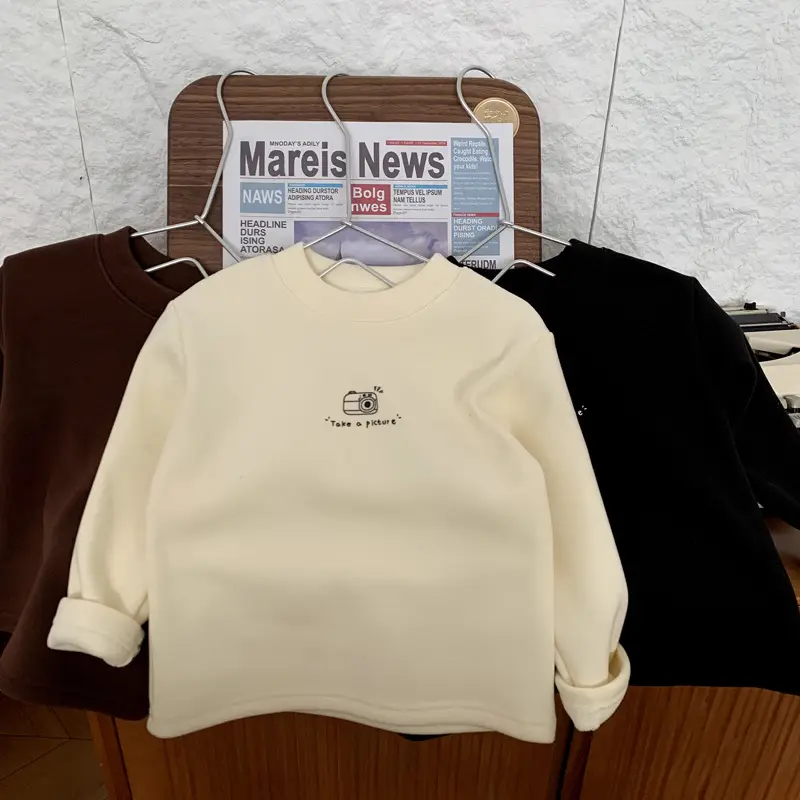 Boys Round Neck Long Sleeve T-Shirt Cream 2025 — feature 2