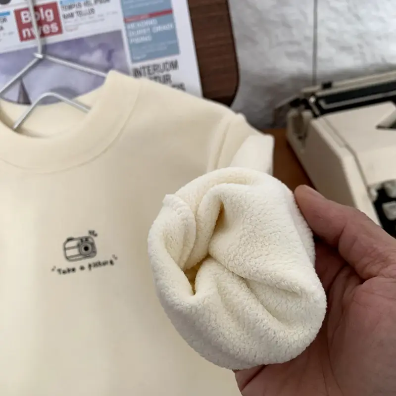 Boys Round Neck Long Sleeve T-Shirt Cream 2025 — feature 8
