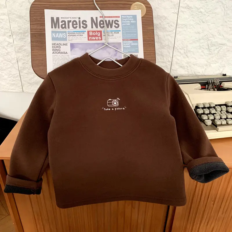 Boys Round Neck Long Sleeve T-Shirt Cream 2025 - Image 2