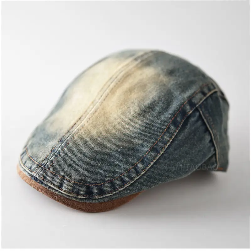 Vintage Denim Forward Cap Unisex Washed Faded
