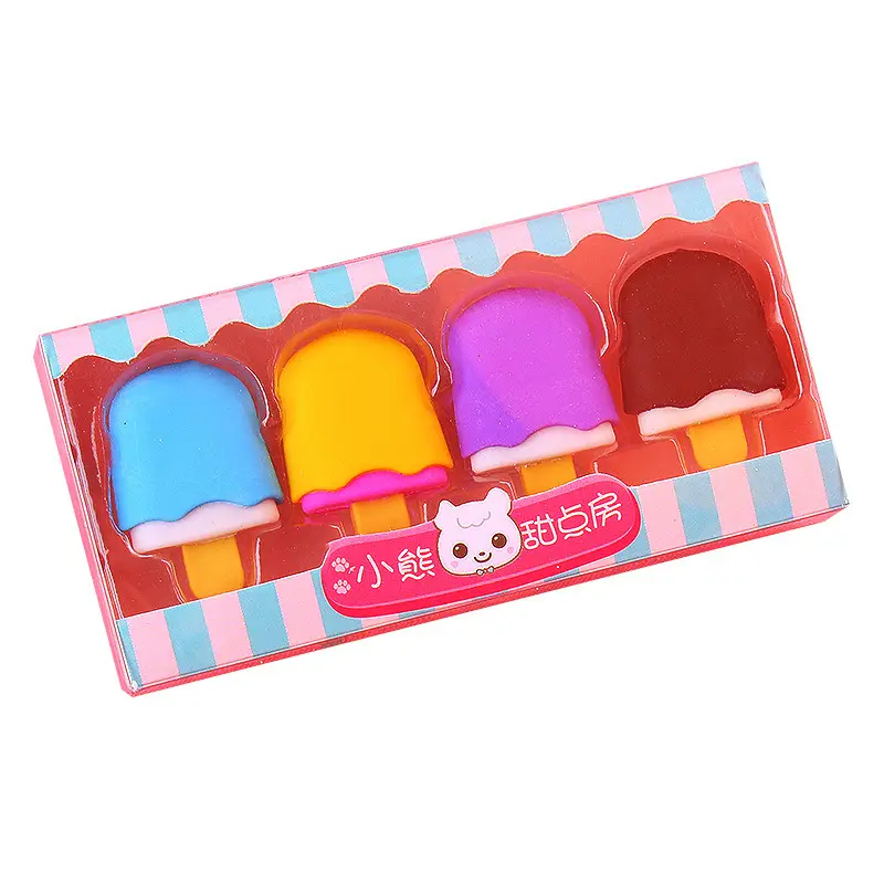 Creative Cartoon Student Eraser Simulation Ice Cream Cake Eraser Set Student Children's Prize Gift