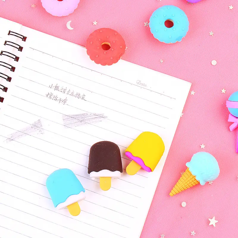 Creative Cartoon Student Eraser Simulation Ice Cream Cake Eraser Set Student Children's Prize Gift — feature 10