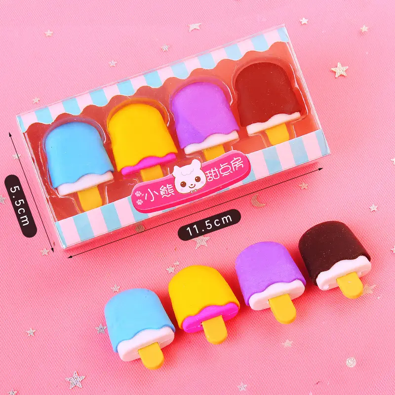 Creative Cartoon Student Eraser Simulation Ice Cream Cake Eraser Set Student Children's Prize Gift — feature 13