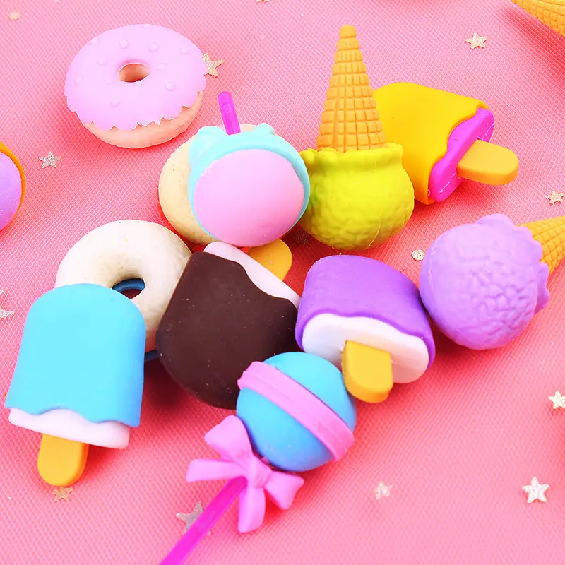 Creative Cartoon Student Eraser Simulation Ice Cream Cake Eraser Set Student Children's Prize Gift — feature 6