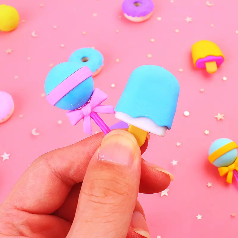 Creative Cartoon Student Eraser Simulation Ice Cream Cake Eraser Set Student Children's Prize Gift — feature 8