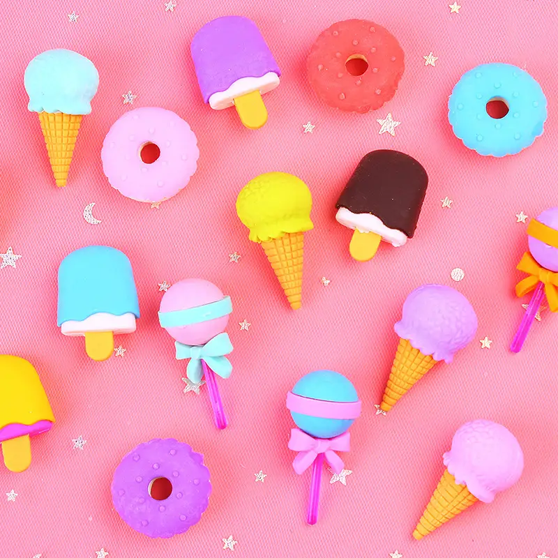 Creative Cartoon Student Eraser Simulation Ice Cream Cake Eraser Set Student Children's Prize Gift — feature 9