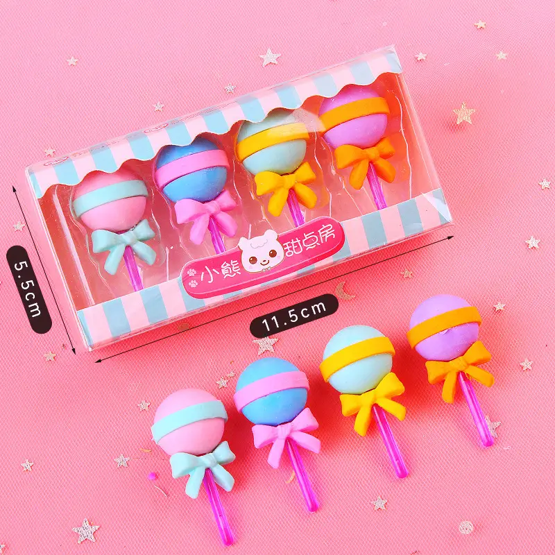 Creative Cartoon Student Eraser Simulation Ice Cream Cake Eraser Set Student Children's Prize Gift