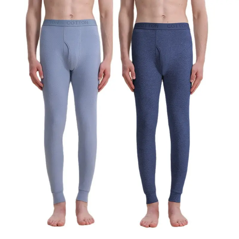 Class a 100% Cotton Long Johns Men's Base Layer Pants Men's Thin Autumn and Winter Antibacterial Warm Cotton Woolen Pants