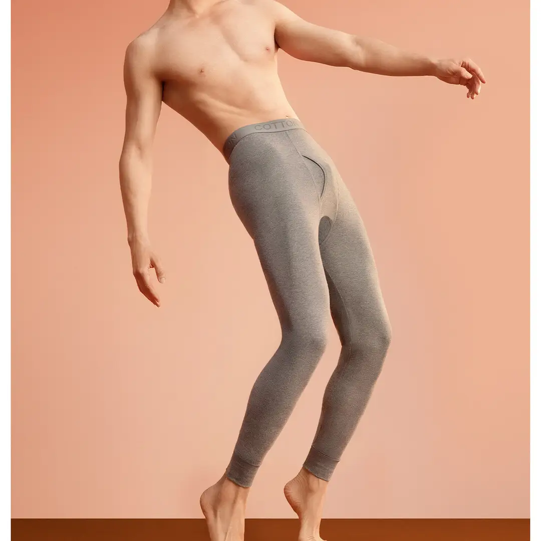 Class a 100% Cotton Long Johns Men's Base Layer Pants Men's Thin Autumn and Winter Antibacterial Warm Cotton Woolen Pants — feature 20