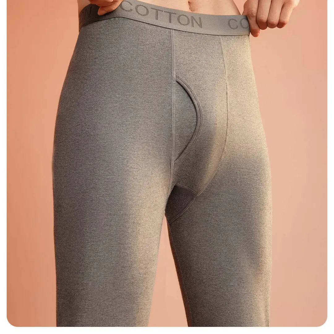 Class a 100% Cotton Long Johns Men's Base Layer Pants Men's Thin Autumn and Winter Antibacterial Warm Cotton Woolen Pants — feature 25