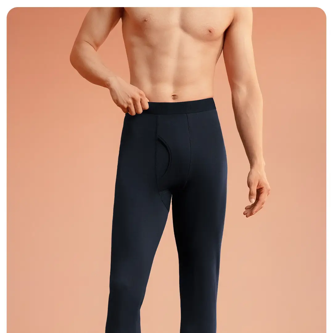 Class a 100% Cotton Long Johns Men's Base Layer Pants Men's Thin Autumn and Winter Antibacterial Warm Cotton Woolen Pants — feature 6