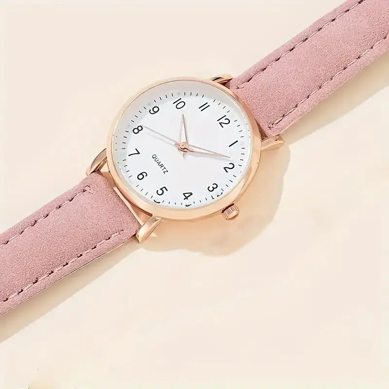 Women's Simple and Fashionable Quartz Watch, Small Fresh Luminous Watch, Female Student's High-End Frosted Strap Ultra-Thin Watch